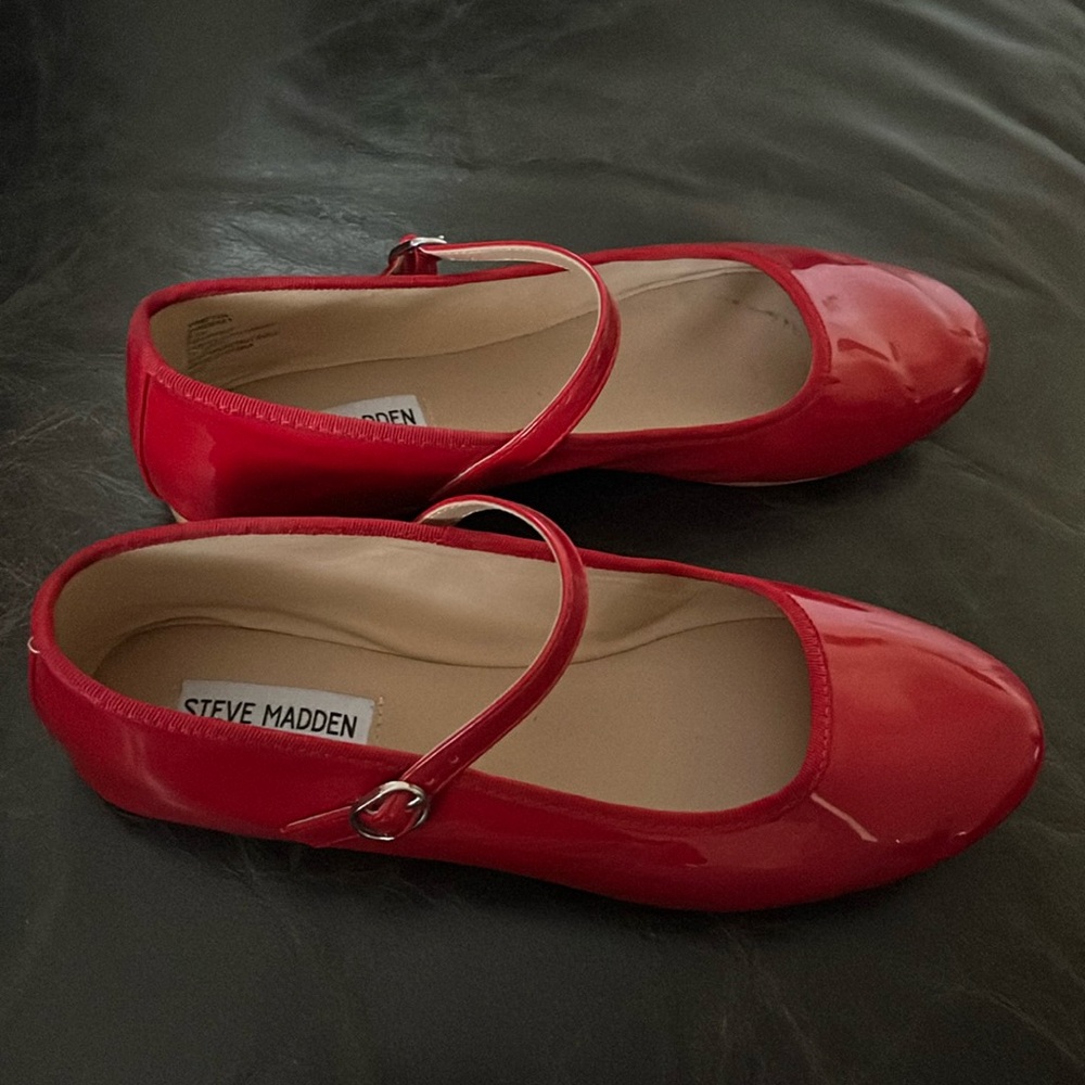 Steve Madden patent red Mary Jane